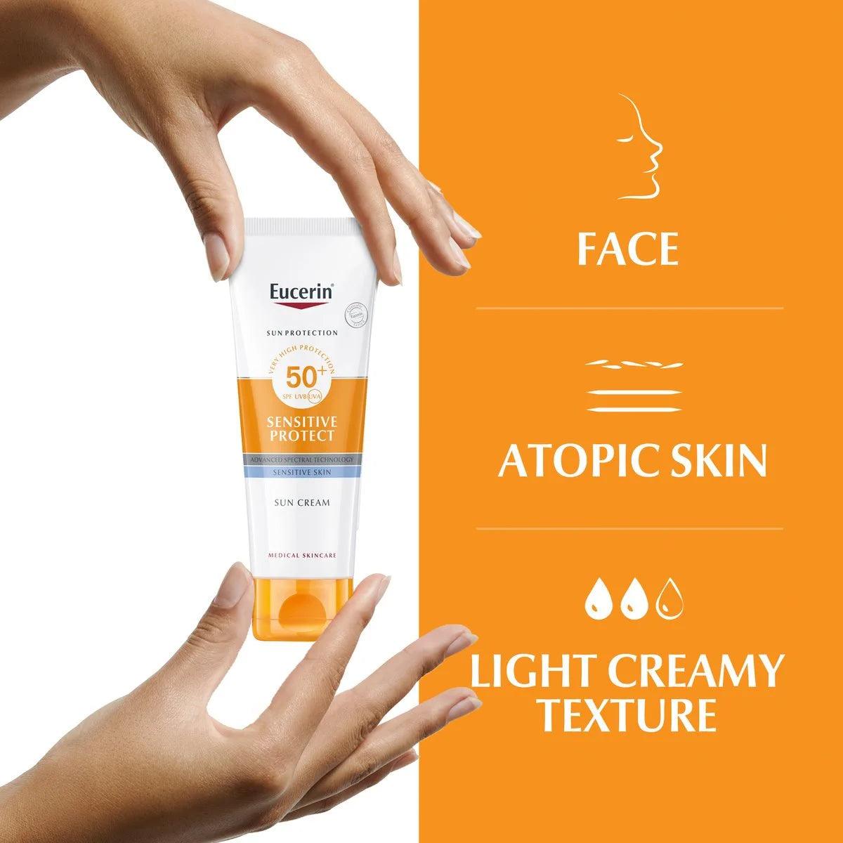 EUCERIN- Sun Face Sensitive Protect Cream SPF 50 ( Original Factory Leftover )+ Glamour Glow