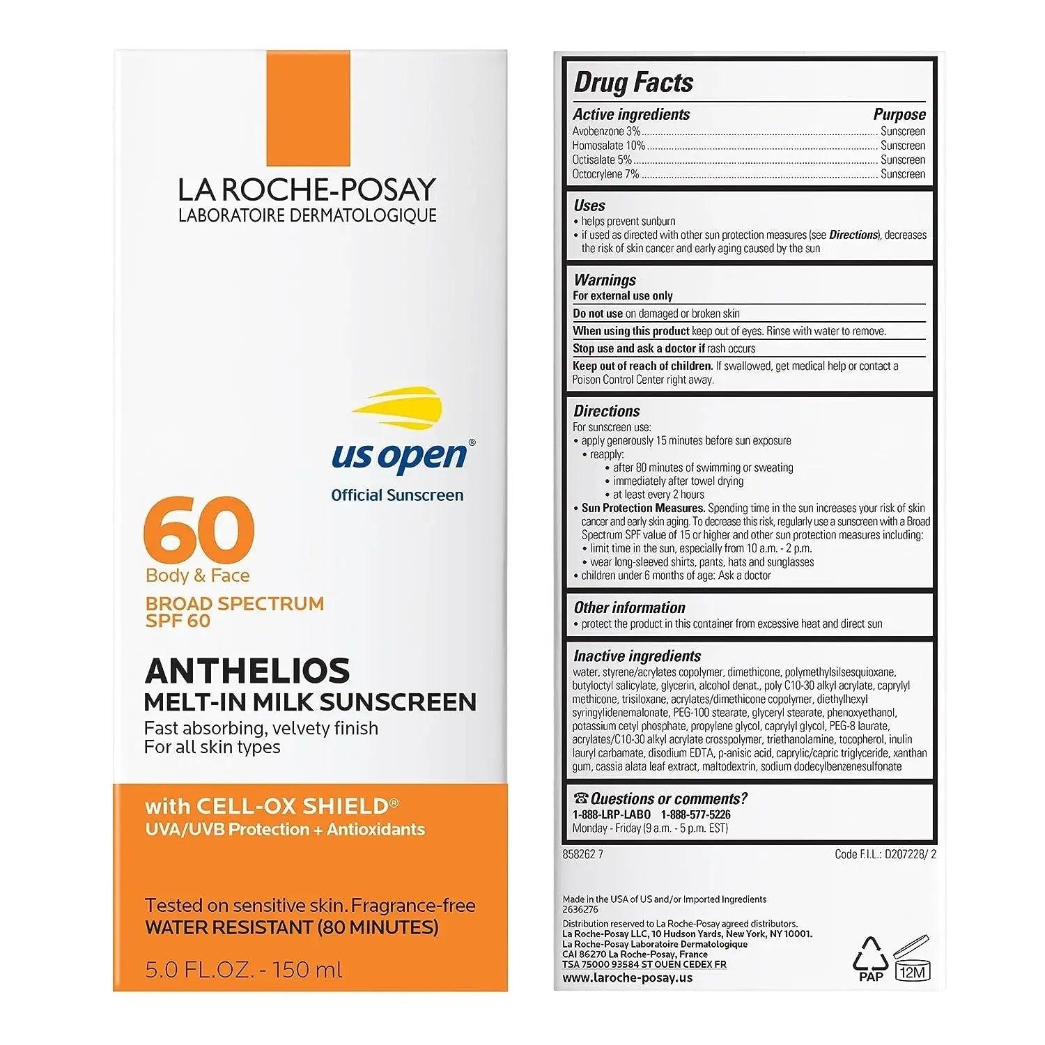 La Roche-Posay Anthelios Melt-In Milk Sunscreen SPF 60 ☀️ ( Original Factory Leftover ) Glamour Glow 