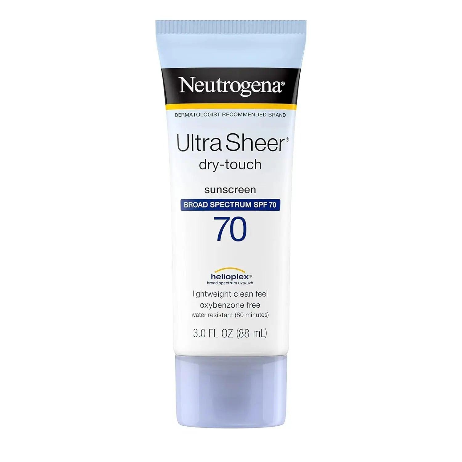 Neutrogena Ultra Sheer Dry-Touch: Weightless Sun Protection, All Day Long (SPF 70) ☀️️ Glamour Glow 