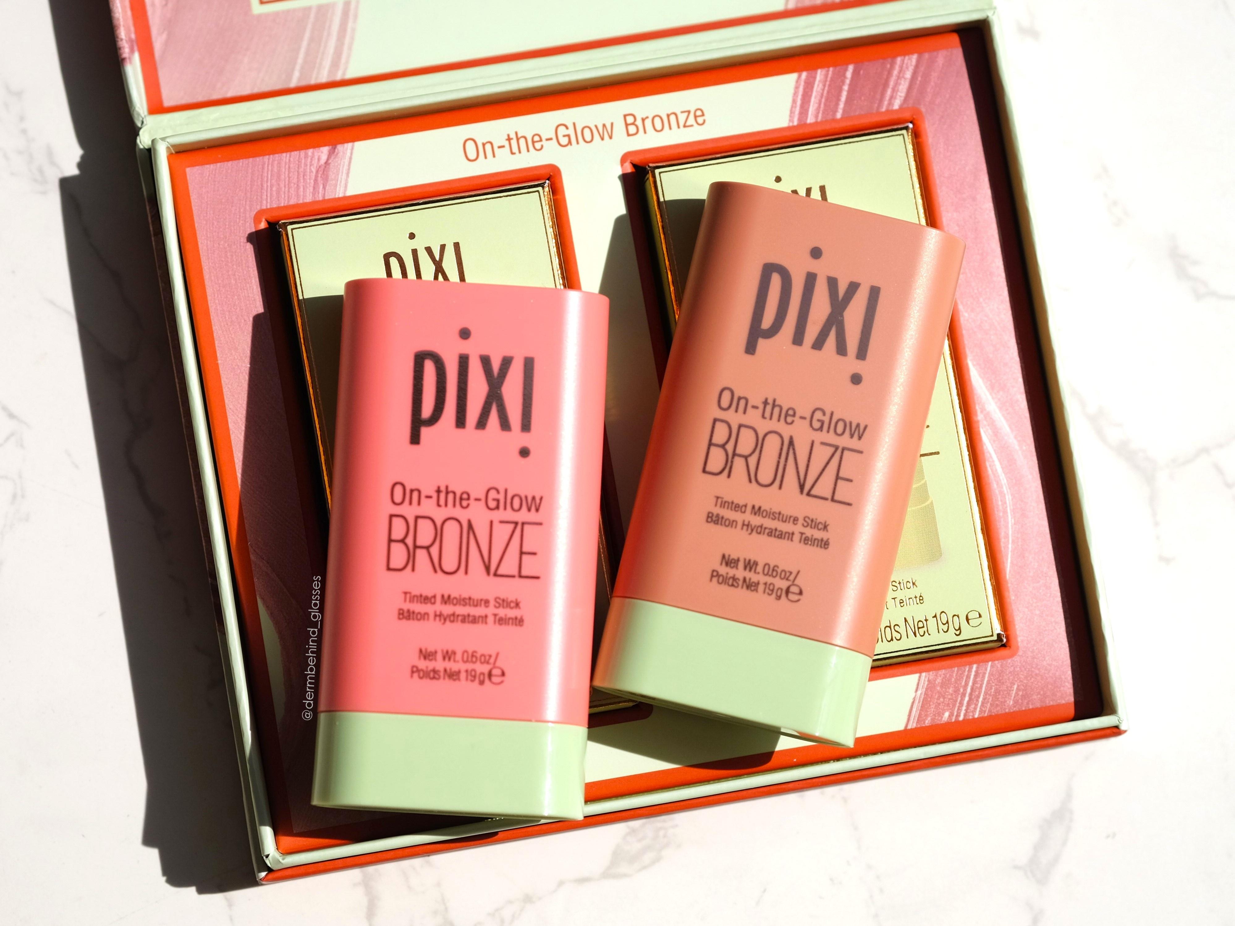 Pixi  On the Glow bronze -  ( warm Glow pink  bronze blush ) and Rich Glow - 1 blush 1 bronzer set Glamour Glow