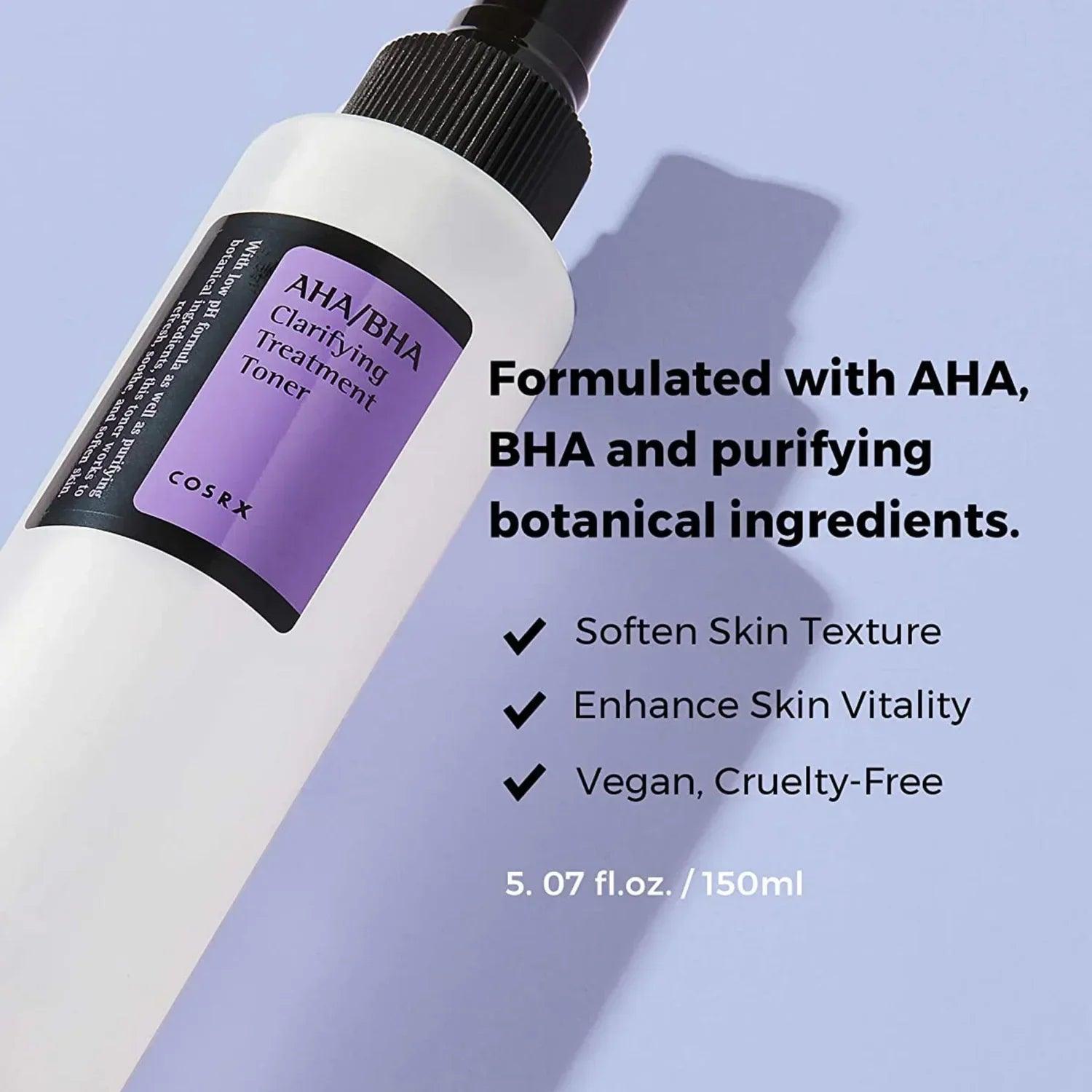 COSRX AHA BHA Clarifying Treatment toner 150ml ( Original Factory Leftover ) Glamour Glow